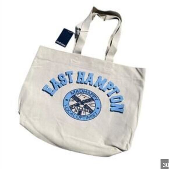 NWT‎ $120 Madhappy East Hampton Exclusive Wide Tote Bag Canvas in Natural - Picture 3 of 5